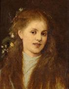 unknow artist Madchen mit blumengeschmucktem Haar oil painting reproduction